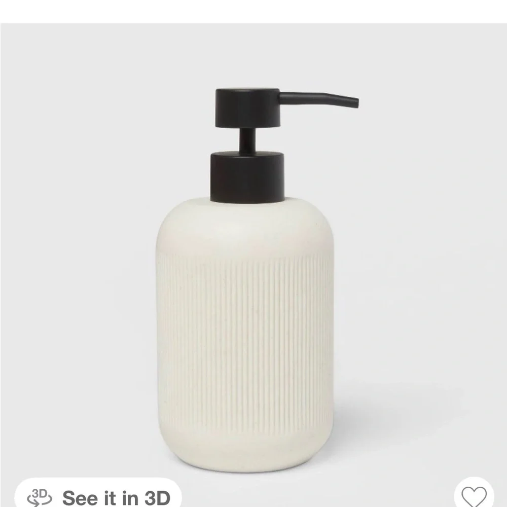 Neutral Cream Ceramic Bathroom Soap Dispenser and Toothbrush Holder Set